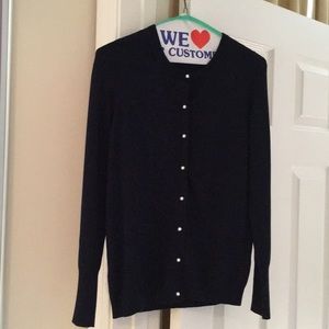 Zara navy cardigan with faux pearl buttons